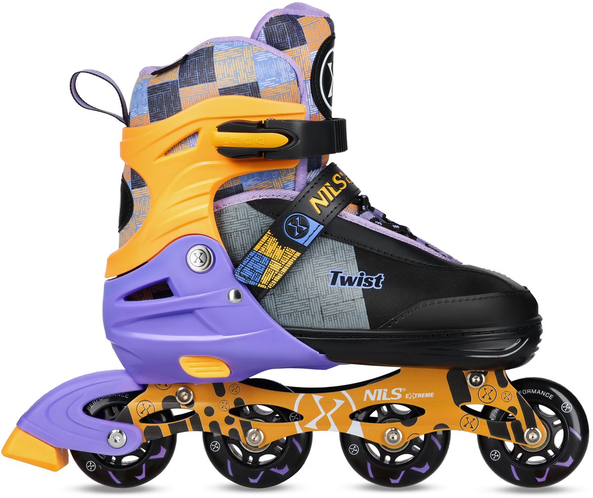nils extreme twist inlineskates geel maat l 39 42 veiligheid