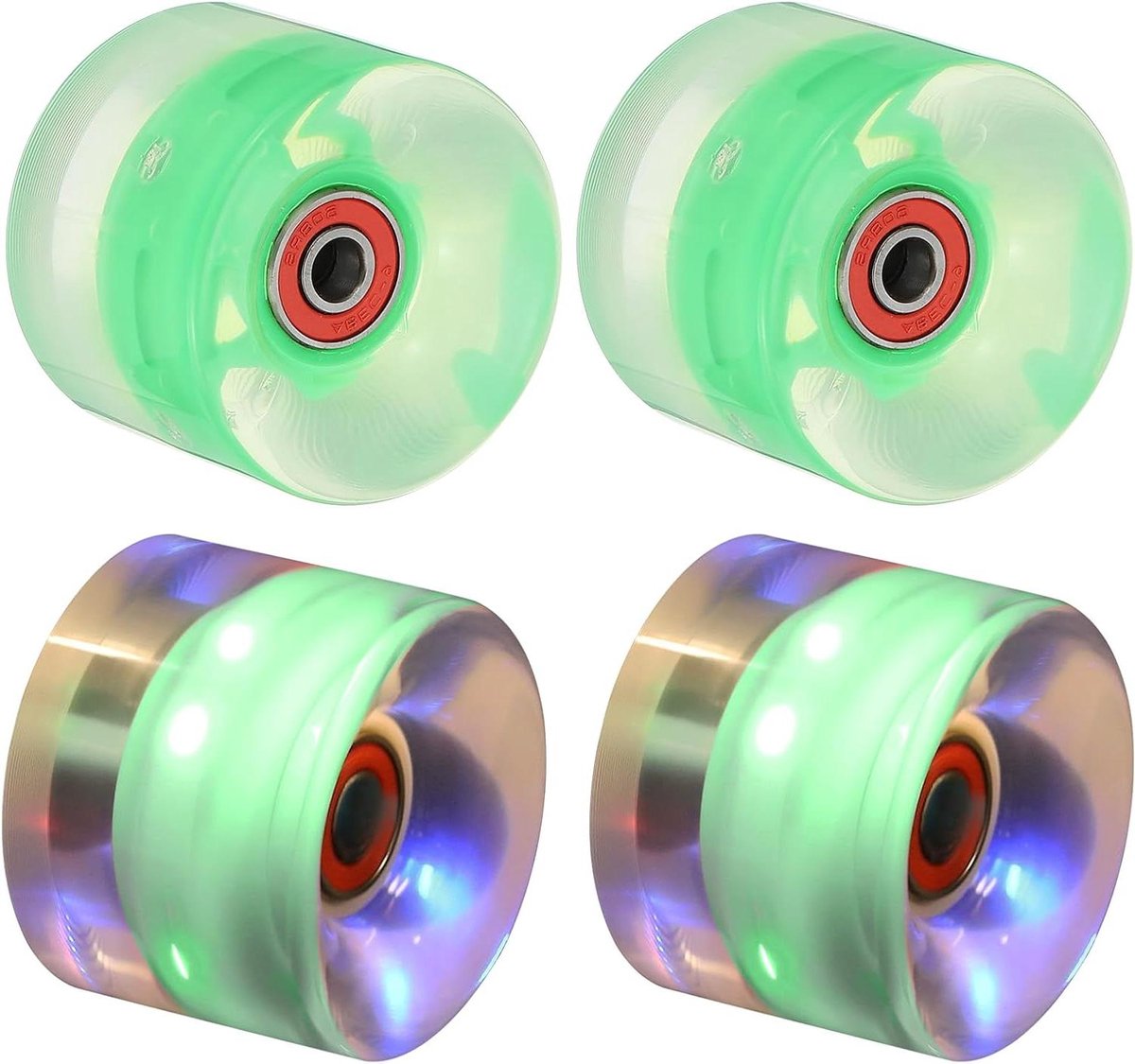 oplichtende skateboard wielen rolschaats wielen straat schaatsen met led verlichting 60mm x 45mm donkerblauw