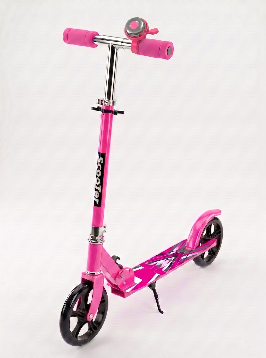 opvouwbare step met grote wielen voor kinderen en tieners in hoogte verstelbaar 88 97cm met vering kinderstep met voetrem stadsstep 2 wielen jongens step max 100 kg roze voor 6 7 8 9 10 jaar