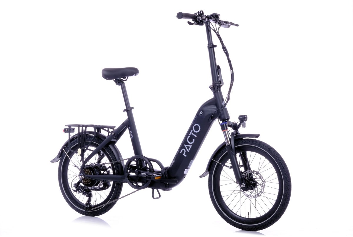 PACTO E-ONE - elektrische vouwfiets - lage instap - Shimano 7 speed - Schijfremmen - Zwart Fiets (elektrisch) kopen online
