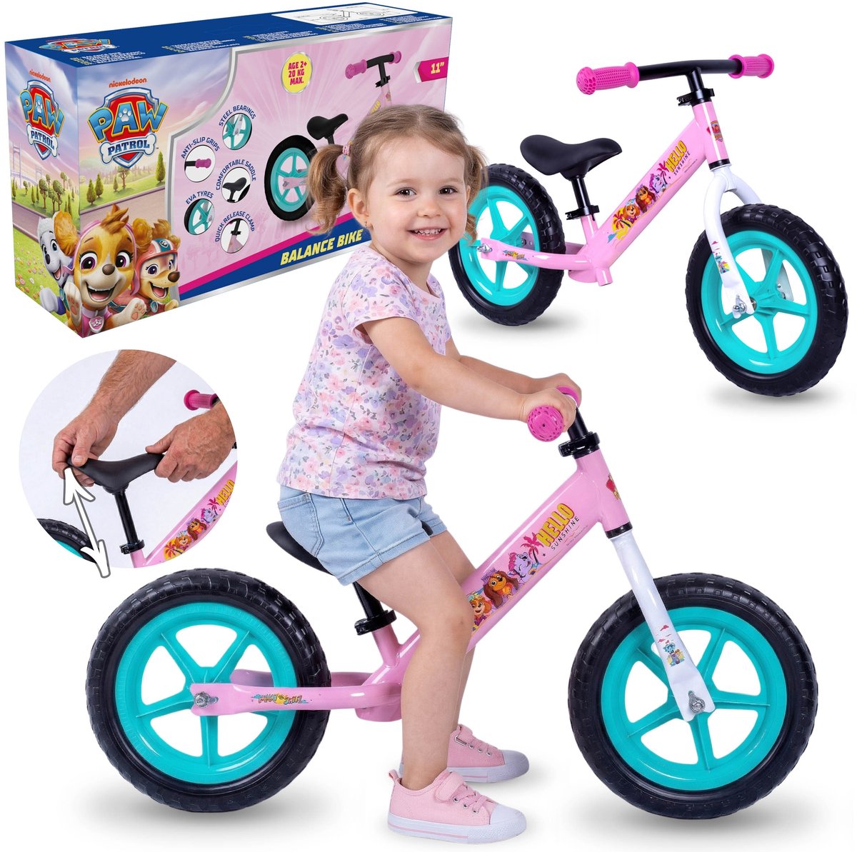 Paw Patrol Lichtgewicht, verstelbare loopfiets voor meisjes, van metaal, met onderhoudsvrije EVA-wielen Loopfiets kopen online