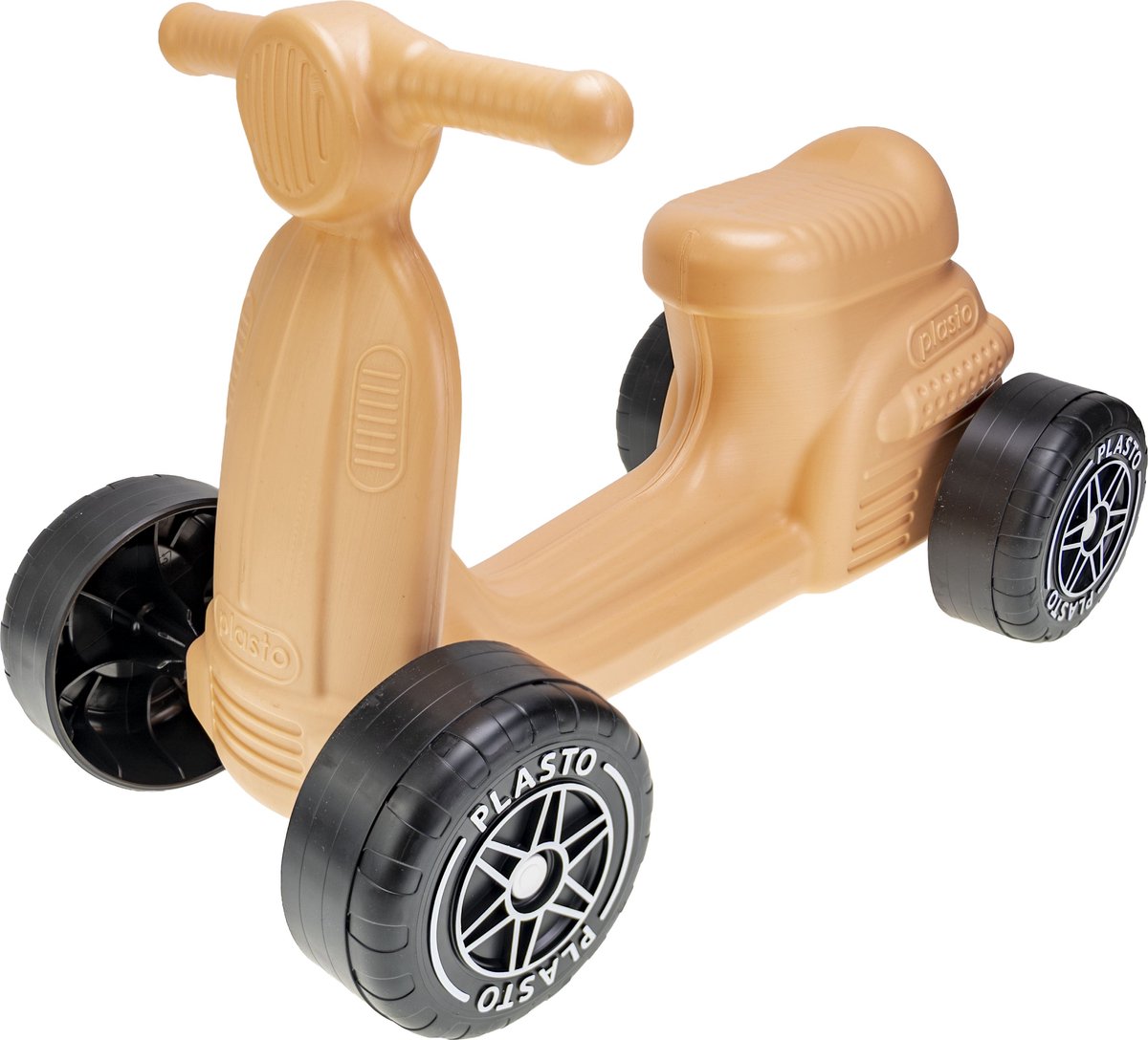 Plasto Scooter Perzikkleur - Baby Walker - Stille Wielen - Loopauto - Zithoogte 22 cm - Special Edition Zachte Neutrale Kleuren - Gemaakt in Finland - Vanaf 1 Jaar Loopauto kopen online