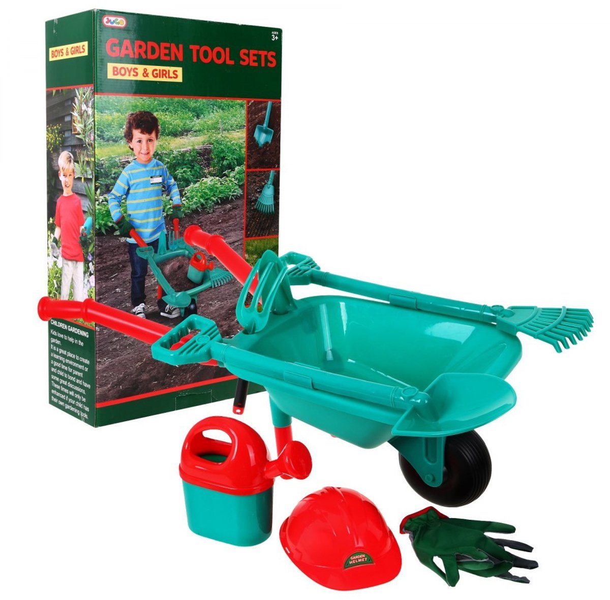 playos tuinierset met kruiwagen groen inclusief accessoires tuinieren voor kinderen moestuin buitenspeelgoed rollenspel