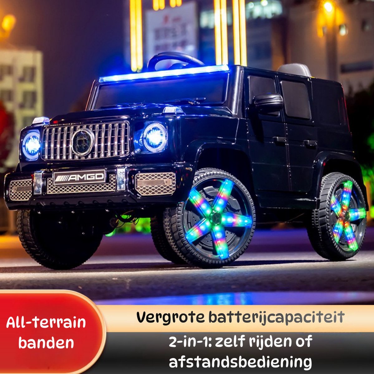 ql elektrische kinderauto 12v accu tot 5 km u kinderen 2 6 jaar kinder suv auto met veiligheidsgordel koplampen muziek accuvoertuigen zwart