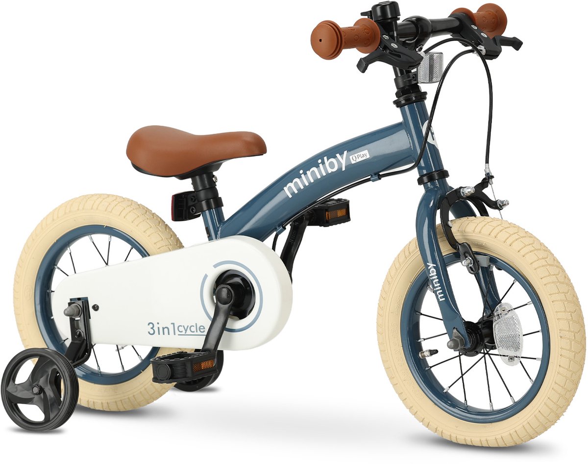 Qplay Miniby Kinderfiets 12 inch - 3 in 1 - loopfiets - Staal Kinderfiets kopen online
