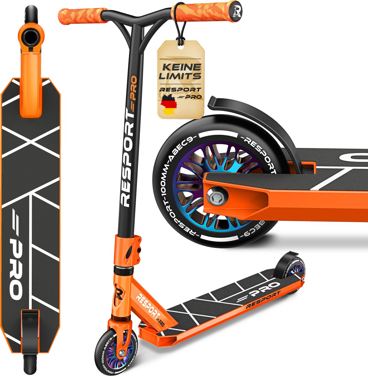 RE:SPORT Phoenix Stuntstep, voor kinderen en volwassenen, met standaard, 110 mm, PU-wielen en Y-bar, ABEC 9 kogellagers, step Step kopen online