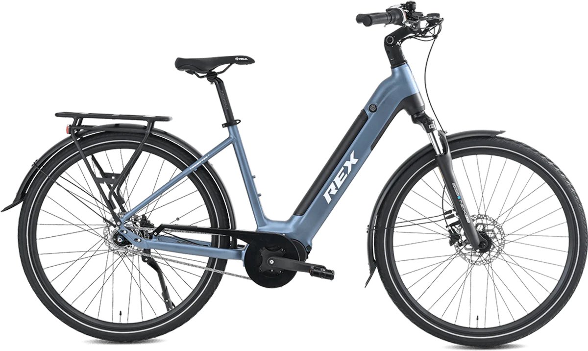 rex commuter city elektrische fiets middenmotor 250w actieradius 100km 28 inch banden shimano 7 versnellingen