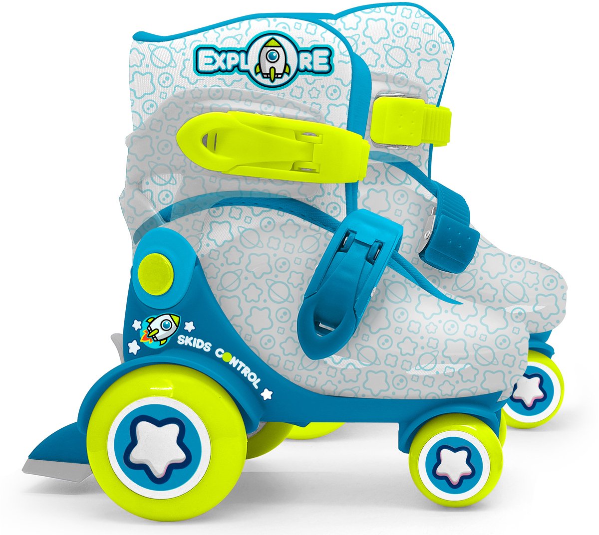 Rolschaatsen „Explore“ blauw/groen met doorzichtige schaal, maten 23-26 Rolschaatsen kopen online