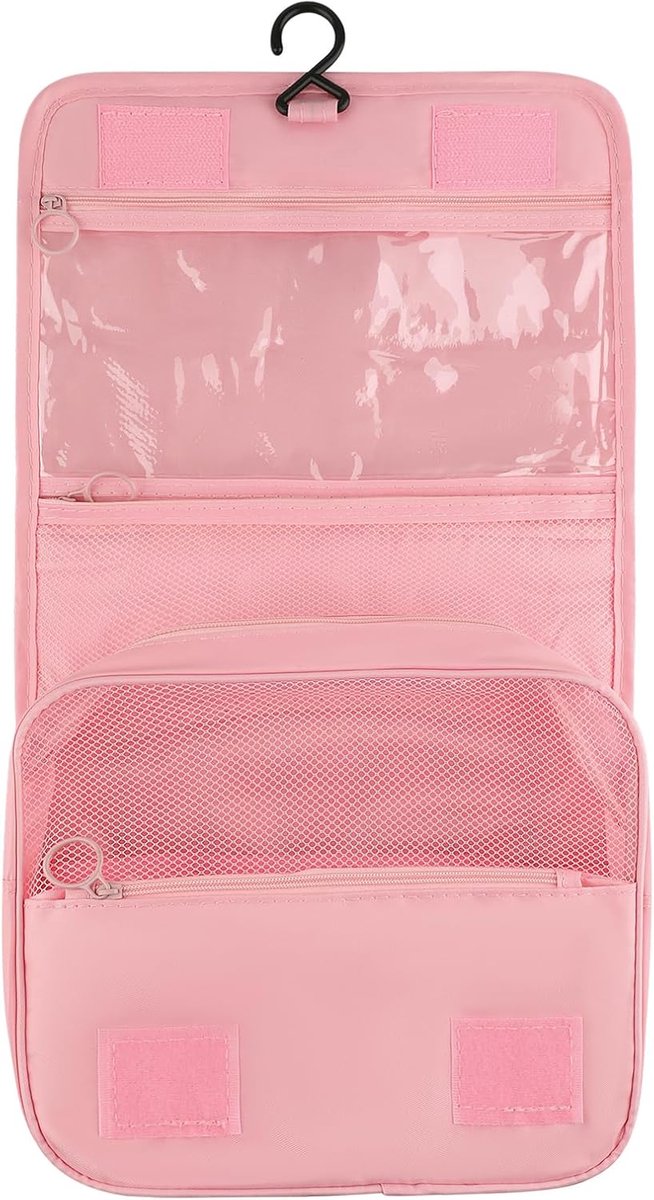 roze hangende toilettas draagbare reistoilettas hangende waszak multifunctionele make uptas waterdichte badkamerorganizer opbergtas voor onder de douche