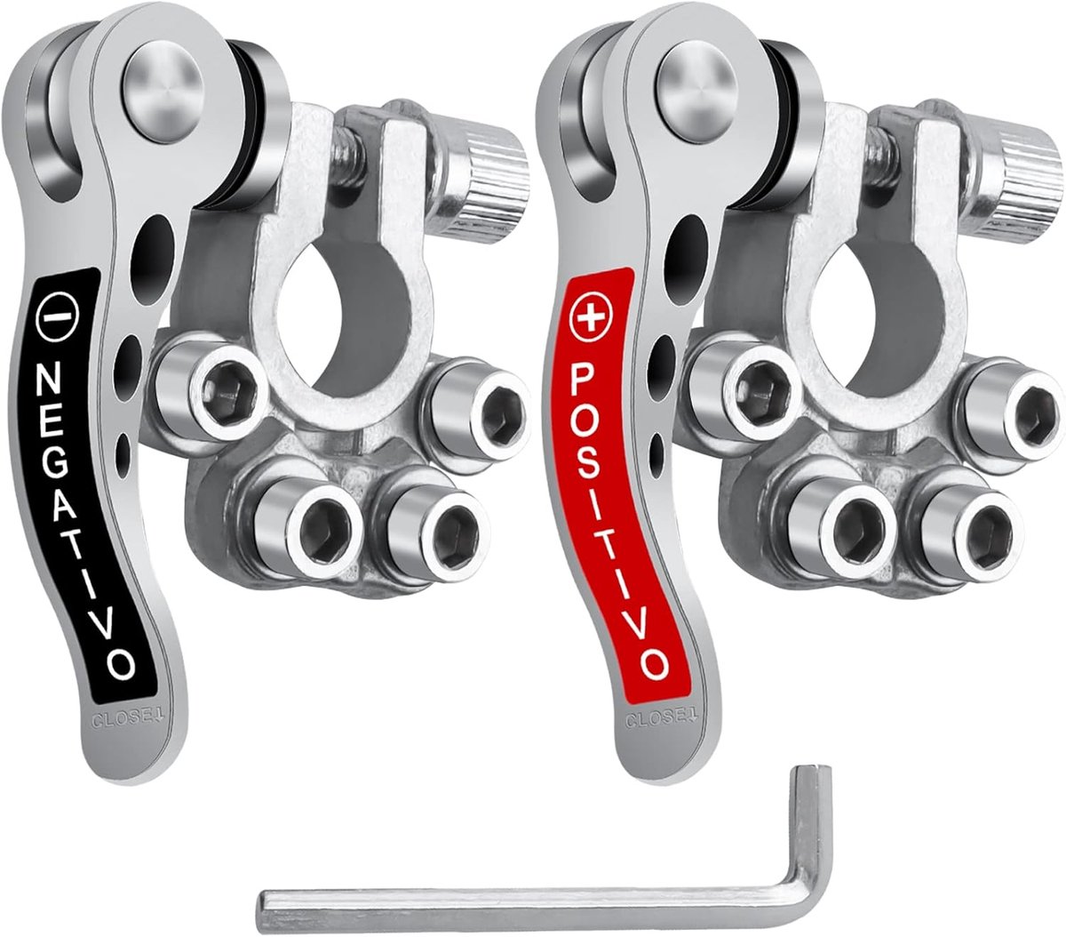 sander shop 2 stuks accuklemmen accuterminal autoaansluitingen scherbelasting positieve en negatieve accuaansluiting poolklemmen autoaccu voor auto vrachtwagen boot motor