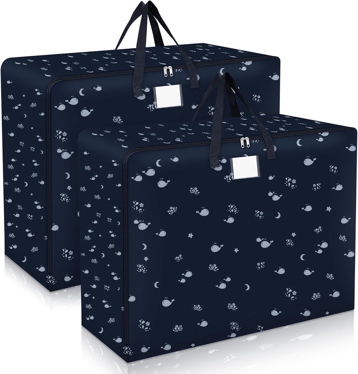 Set van 2 grote opbergtassen, 105 liter opberghoes met dubbele ritssluiting, grote waterdichte verhuisdoos, kledingopbergtas, dekbedopbergtas, leuke en duurzame draagtas Opbergtas kopen online