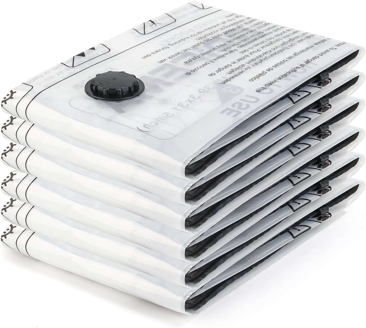 Set van 6 vacuüm opbergzakken (60x40 cm), herbruikbaar - optimale ruimtebesparing voor beddengoed, dekbedden, dekens en reizen. Opbergtas kopen online