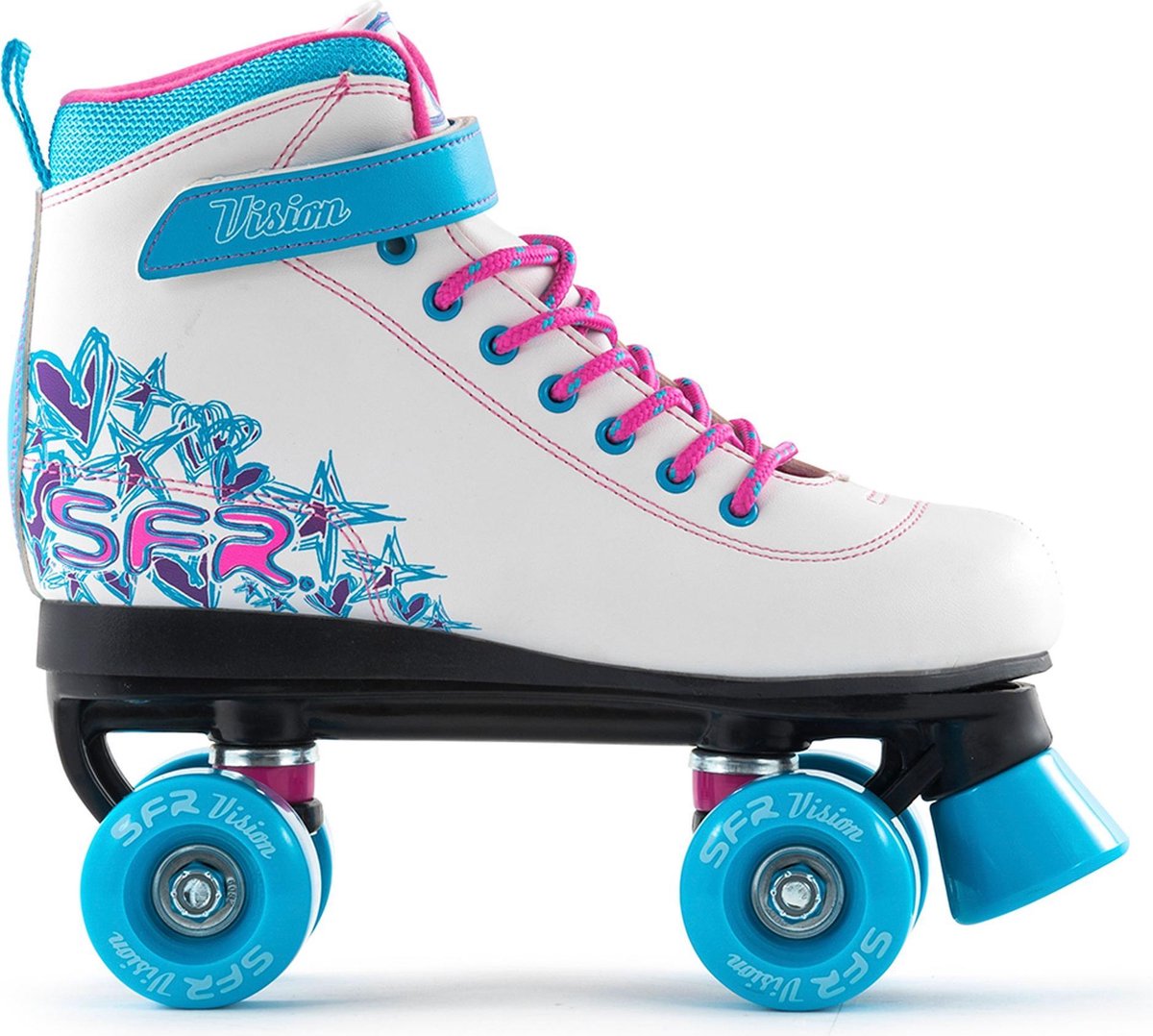 sfr rolschaatsen maat 32kinderen wit blauw roze