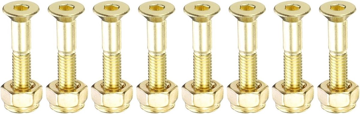 skateboard hardware kit bevestigingsbouten moeren skateboard reparatie carbon staal grade 8 8 1 inch goud