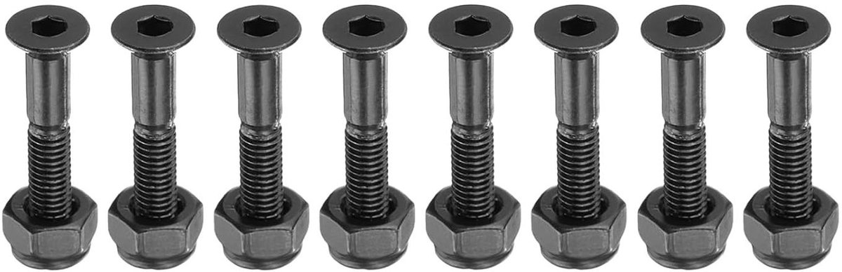 skateboard hardware set montage schroeven bouten skateboard reparatie koolstofstaal grade 8 8 1 inch zwart