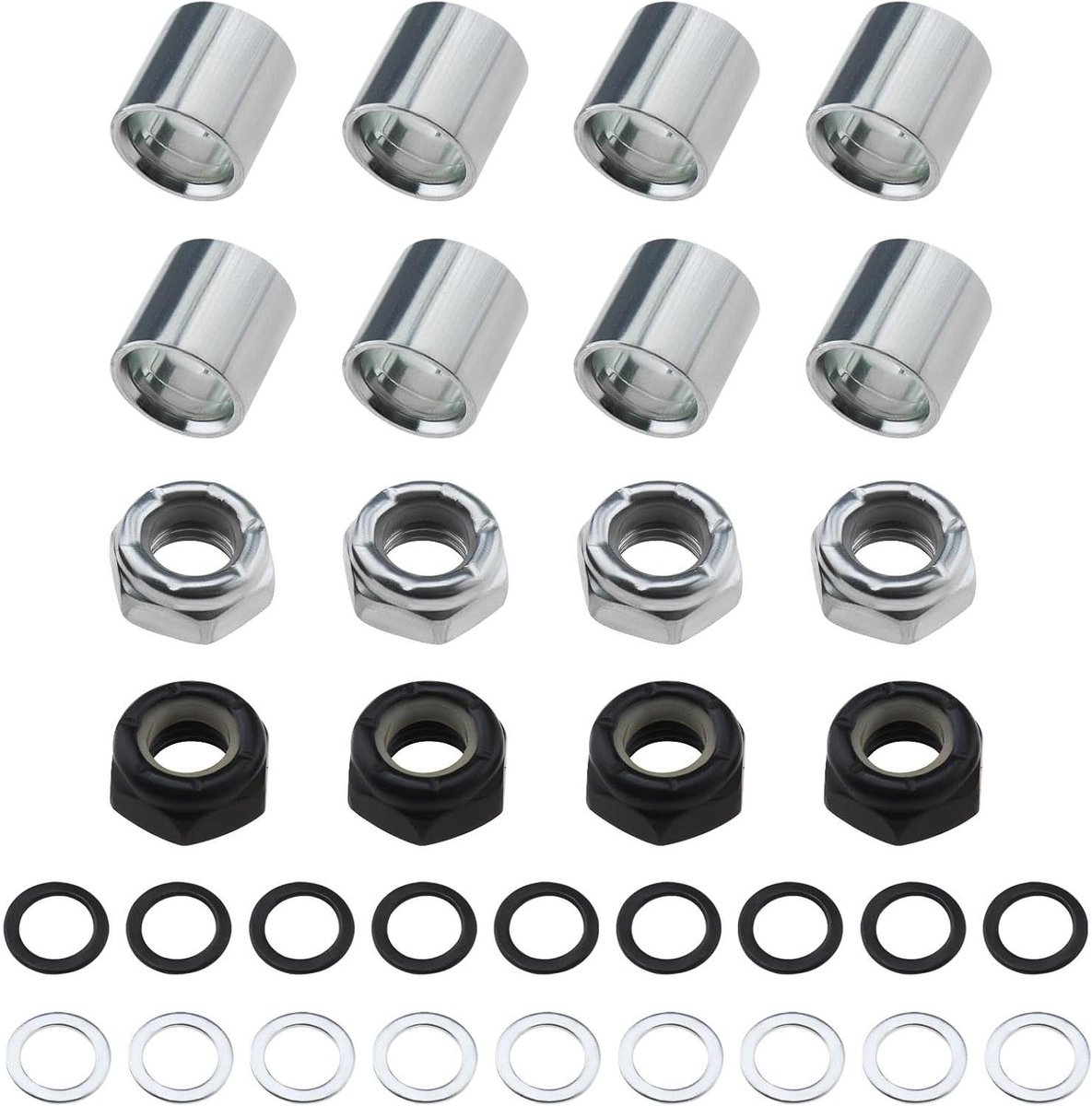 Skateboard Onderdelen Kit - Truck Reparatie Set - Onderhoud en Upgrade - Verhoogt Snelheid en Levensduur - 16+8+8 Stuks Skateonderdeel kopen online