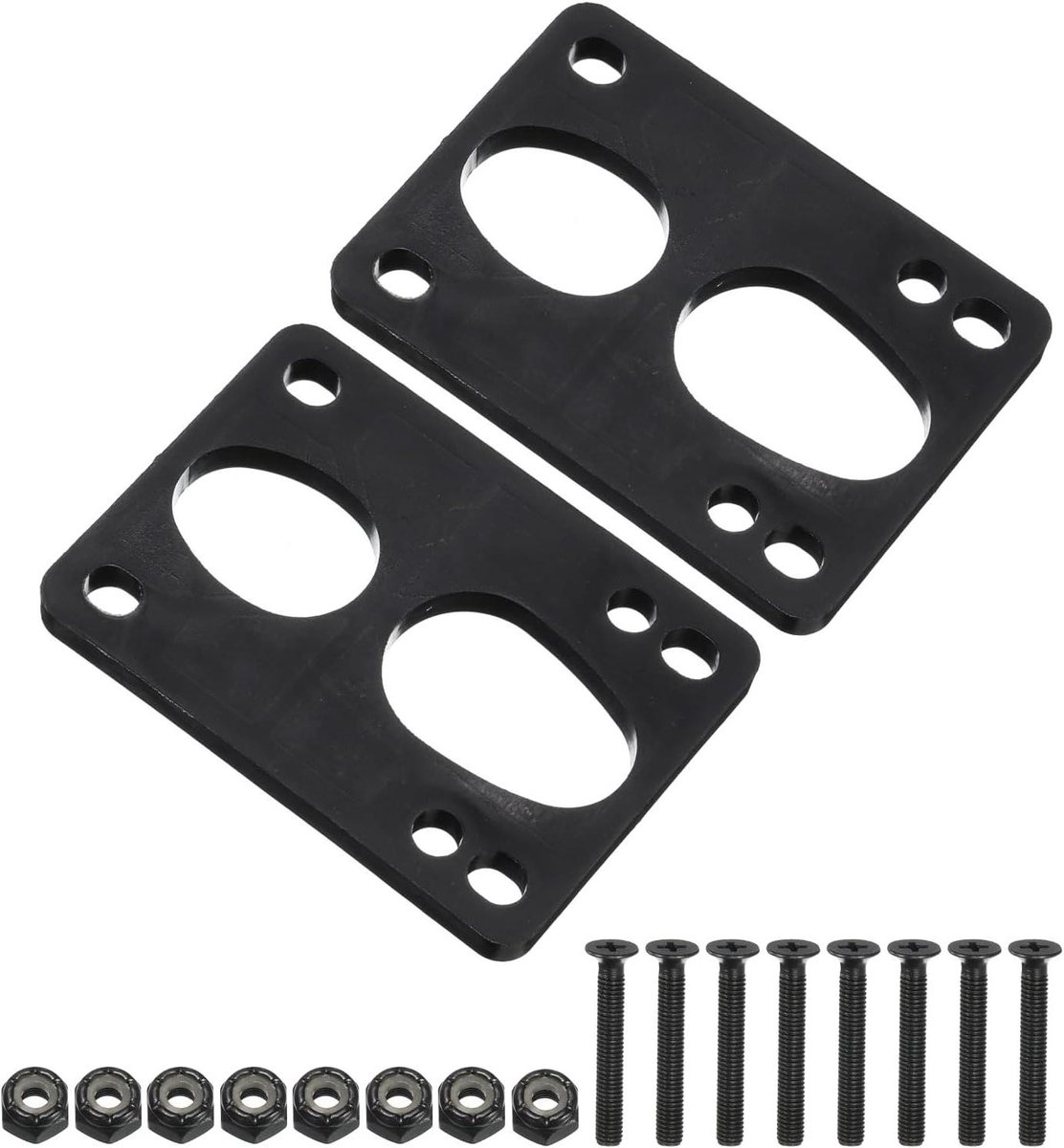 skateboard riser pads shock pads skateboarden dempen pu hoekige wedge 6mm 35mm bouten zwart