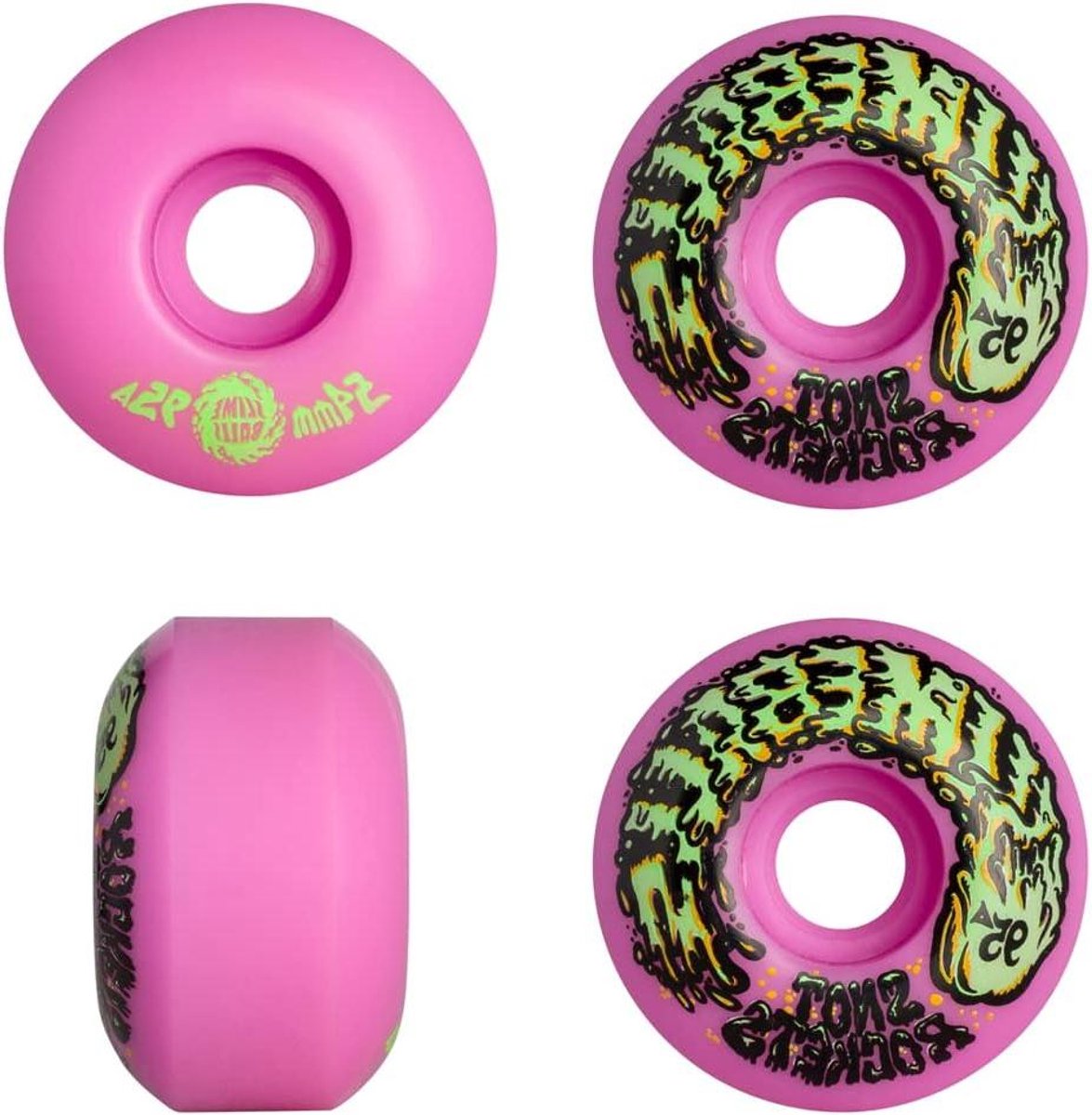 skateboard wielen cruiser wielen straat skaten afgeronde rand vorm 54mm pastel roze
