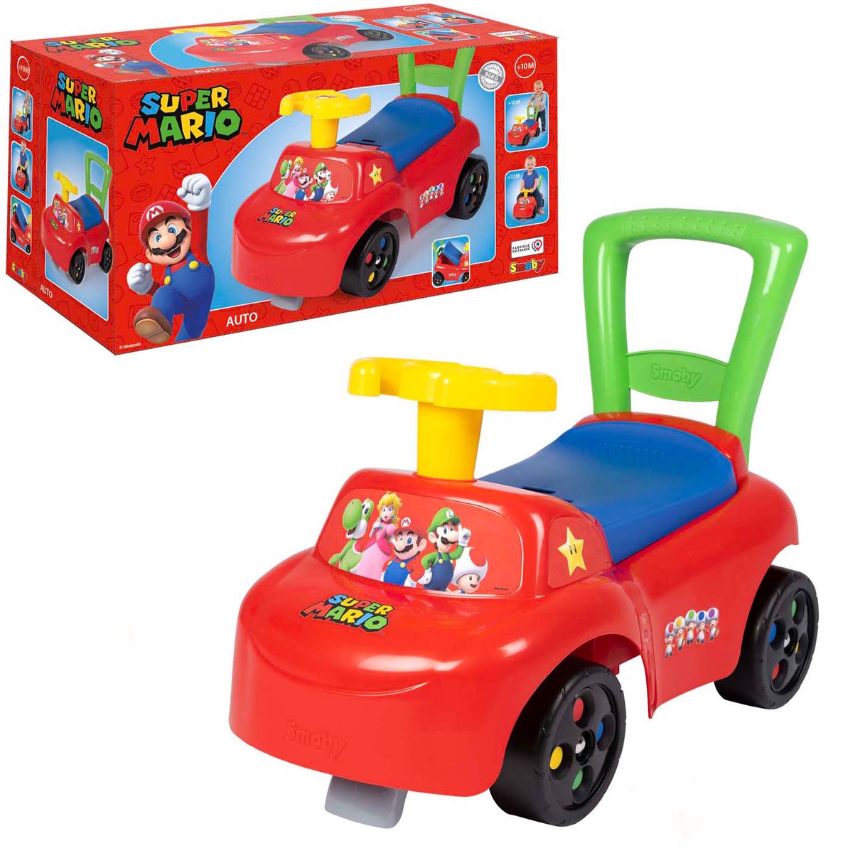 smoby loopauto super mario rode ride on auto voor peuters
