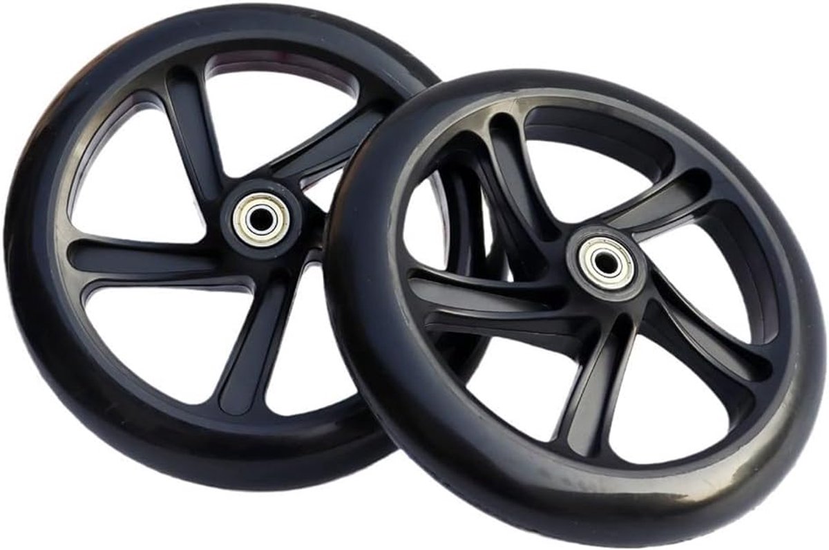 Smooth - Duurzame Roller Skating Wielen - Stille PU Wielen voor Scooters en Trolleys - 200mm x 40mm Zwart Skateonderdeel kopen online