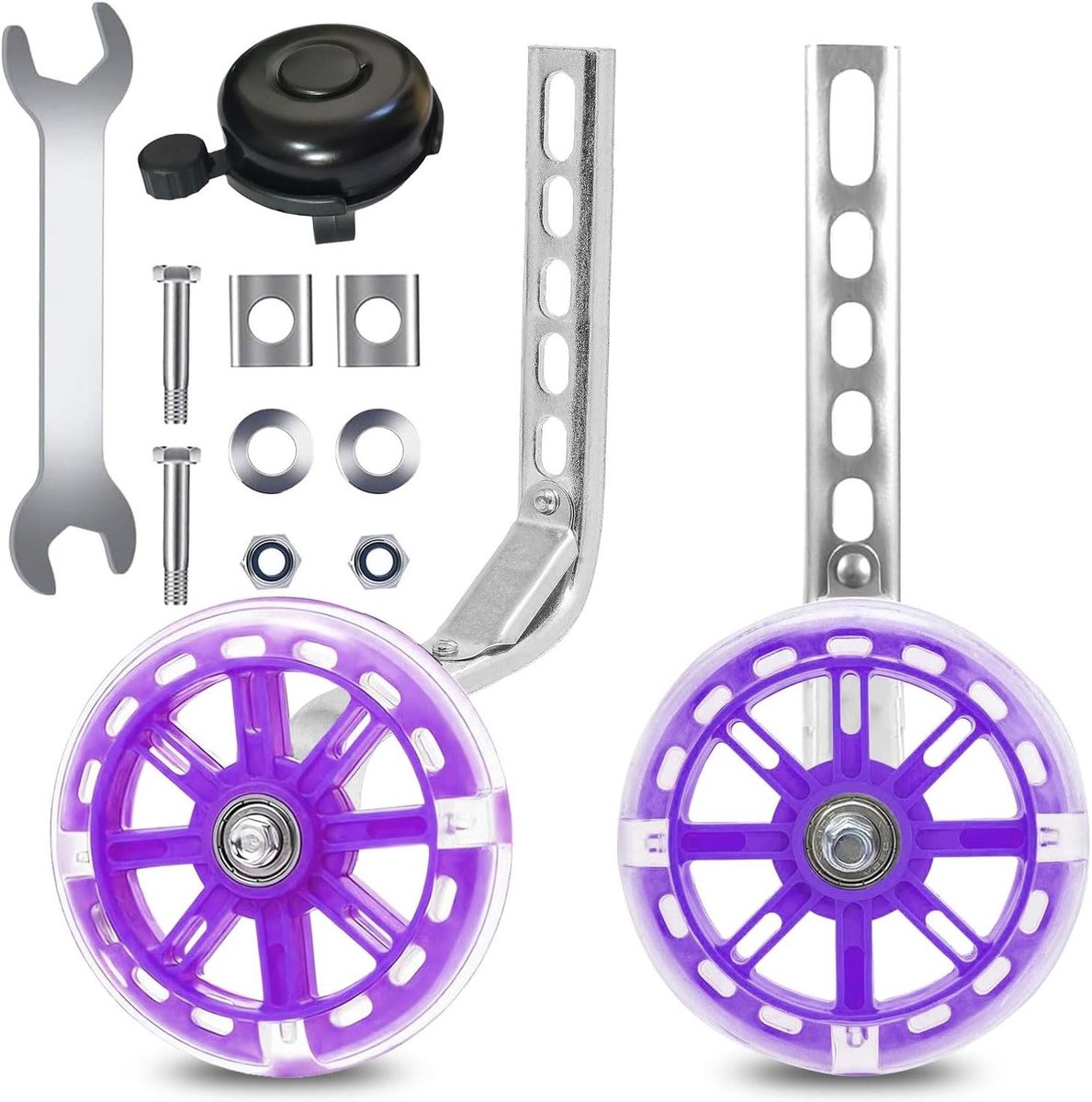 Steunwielen Kinderfiets - Hulpwielen Fiets - Leren Fietsen - Antislip Geluiddempend - 12-18 Inch - Lila Kinderfiets kopen online