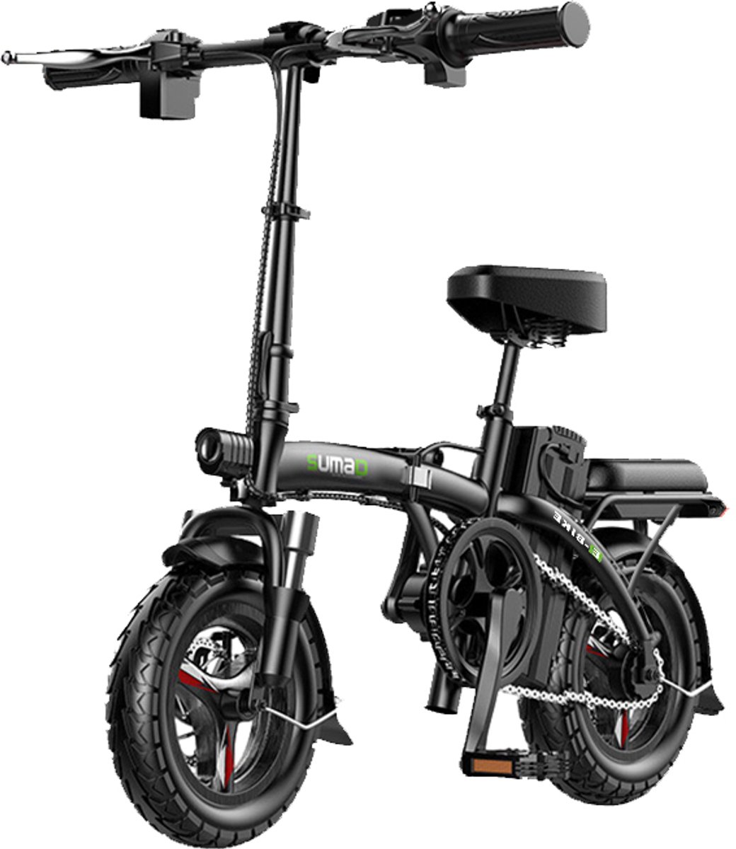 Sumao Elektrische Fiets 14 Inch - De PAS-stand heeft 3 snelheidsniveaus - 154 Motor 400W - Battery 48V10AH - Compact & Geschikt voor Stad en Vrije Tijd - Elektrische Vouwfiets - Zwart Fiets (elektrisch) kopen online