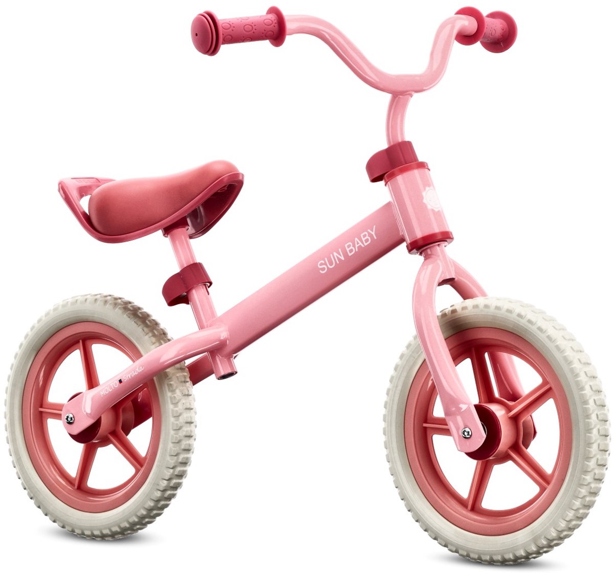 sun baby Loopfiets voor Kinderen 2 Jaar Molto Strada, max. 30 kg, Loopfietsen met schuimrubberen banden, verstelbaar zadel en stuur, stalen frame - Pink Candy Loopfiets kopen online