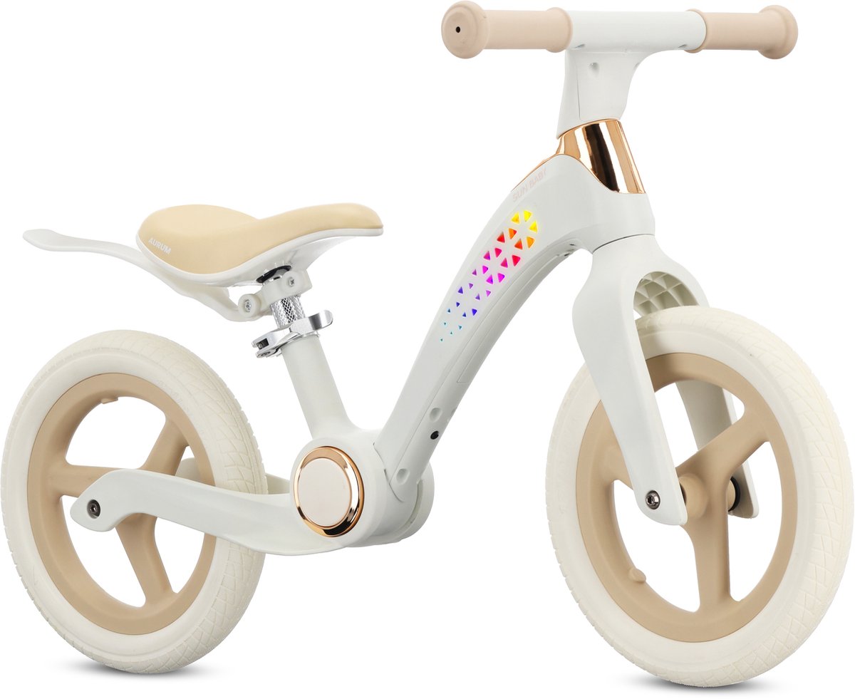sun baby Loopfiets voor Kinderen Aurum - 2 jaar, max. 30 kg, Loopfietsen, frame van polypropyleen en nylon, schuimwielen, verstelbaar zadel en stuur - Crème-beige Loopfiets kopen online