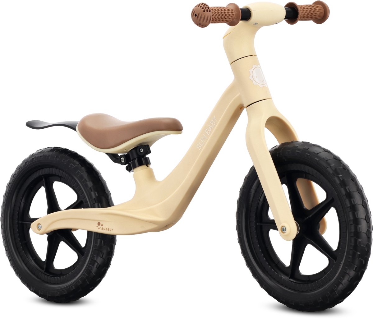 sun baby Loopfiets voor Kinderen Bubbly - 2 jaar, max. 30 kg, Loopfietsen, nylon frame, luchtbanden, verstelbaar zadel - Beige Loopfiets kopen online