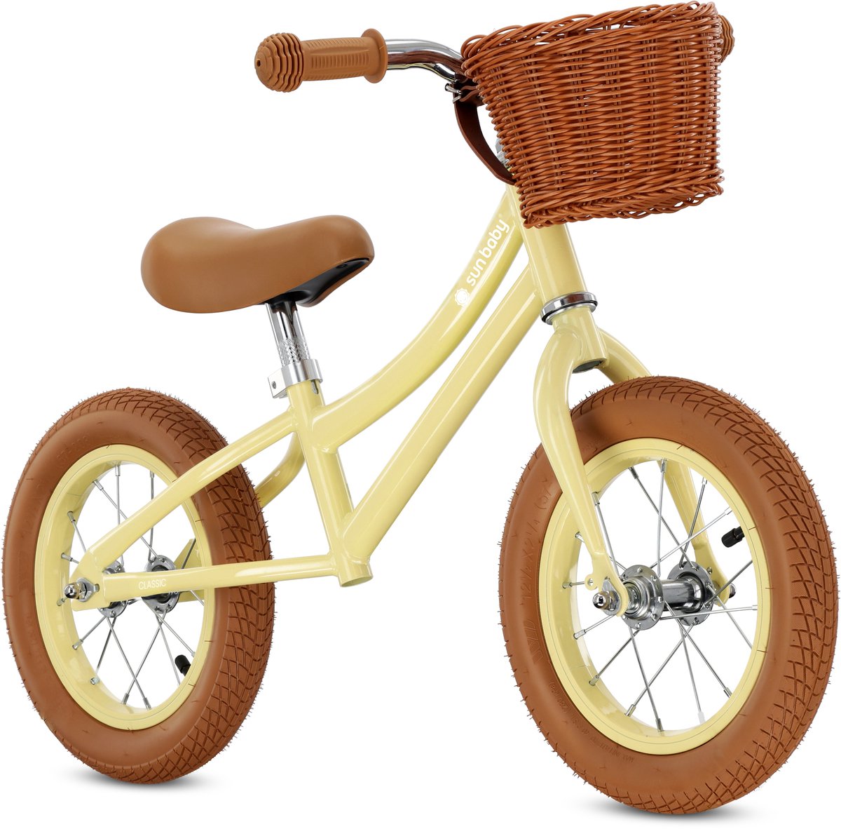 sun baby Loopfiets voor Kinderen Classic - 2 jaar, max. 30 kg, Loopfietsen, stalen frame, gekleurde luchtbanden, verstelbaar zadel - Geel Loopfiets kopen online