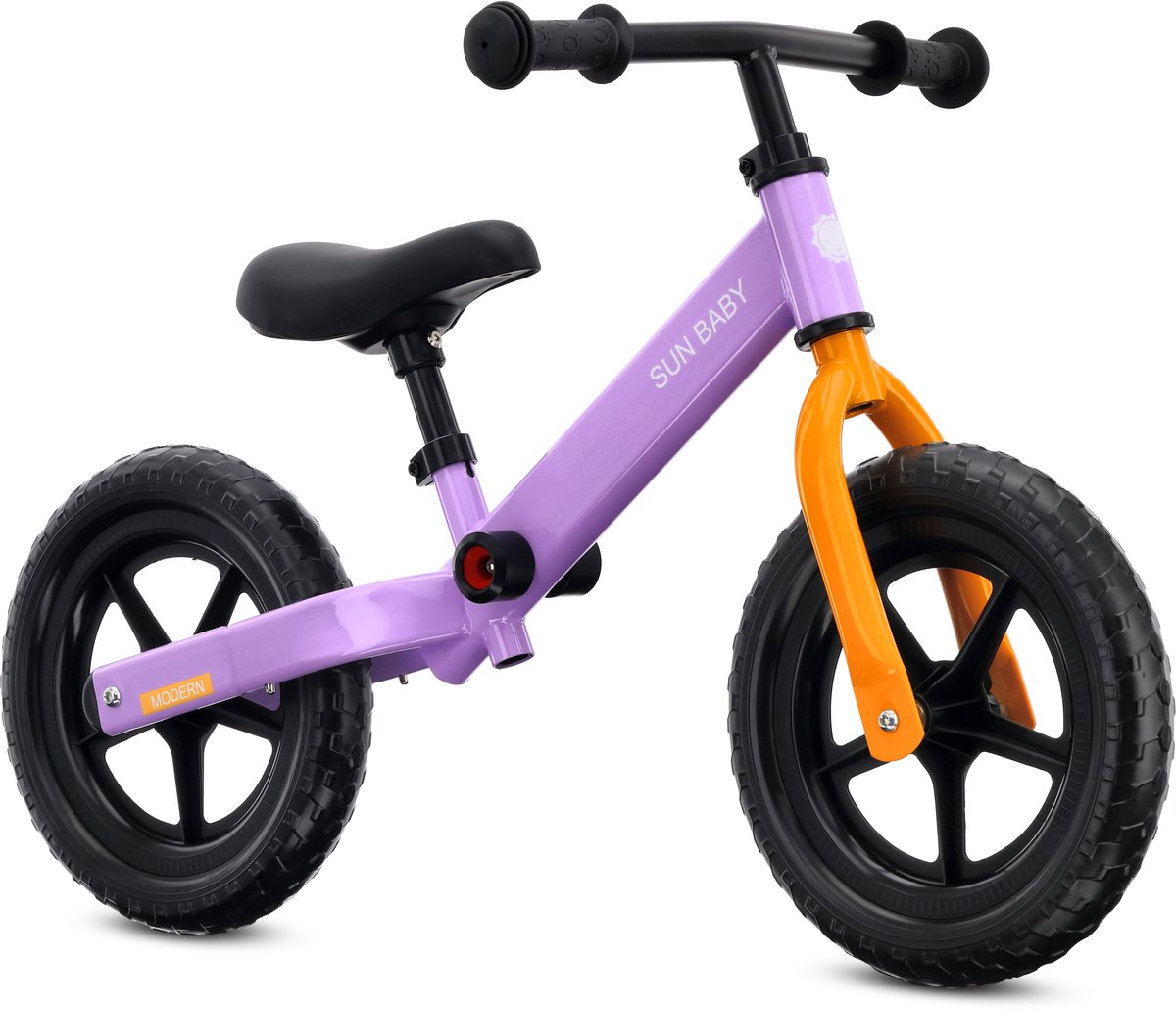 sun baby Loopfiets voor Kinderen Modern - 2 jaar, max. 30 kg, Loopfietsen, stalen frame, EVA-wielen, verstelbaar zadel en stuur - Lila-oranje Loopfiets kopen online
