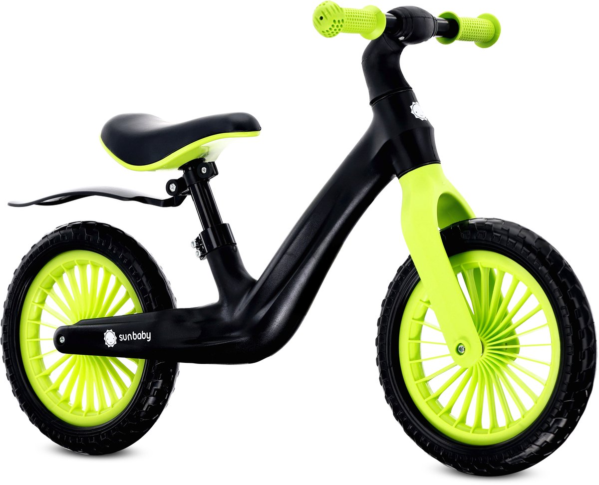 sun baby Loopfiets voor Kinderen Sport - 2 jaar, max. 30 kg, Loopfietsen, nylon frame, EVA-wielen, verstelbaar zadel en stuur - Zwart-geel Loopfiets kopen online