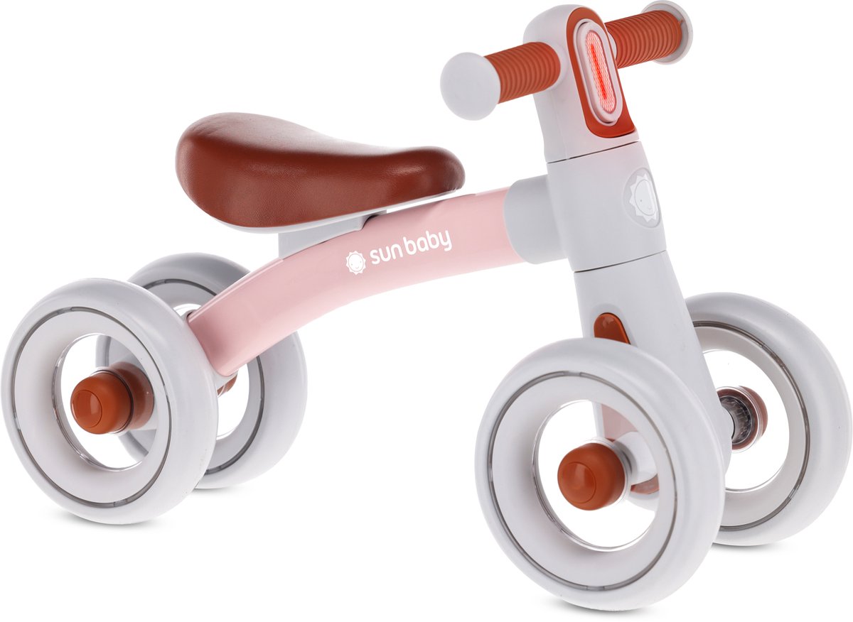 sun baby Loopfiets voor Kinderen Zoomi - 12 maanden, max. 25 kg, Loopfietsen, stalen frame, EVA-schuimwielen, geveerd stuur met verlichting - Roze Loopfiets kopen online