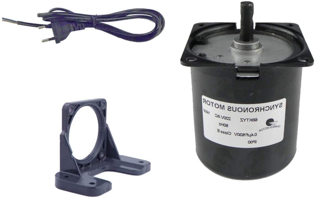 Synchrone Gear Motor - Draaiende Motor - Apparaten Aandrijven - Omkeerbare Draairichting - 30 RPM - Zwart Loopmotor kopen online