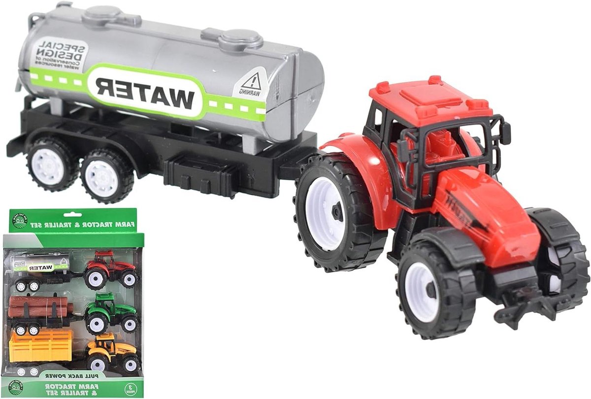tractor aanhangwagen set speelgoed voertuigen boerderij spelen 3 delige set 5 10 cm meerkleurig