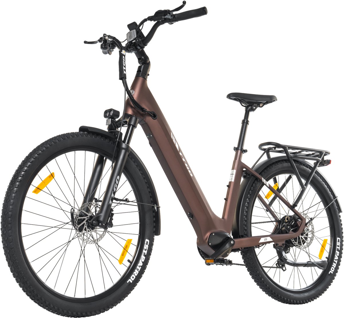 ttgo z3 elektrische fiets 250w motor 48v15ah accu 27 5 inch banden max snelheid 25km u max bereik 110 120km shimano 7 versnellingen bruin
