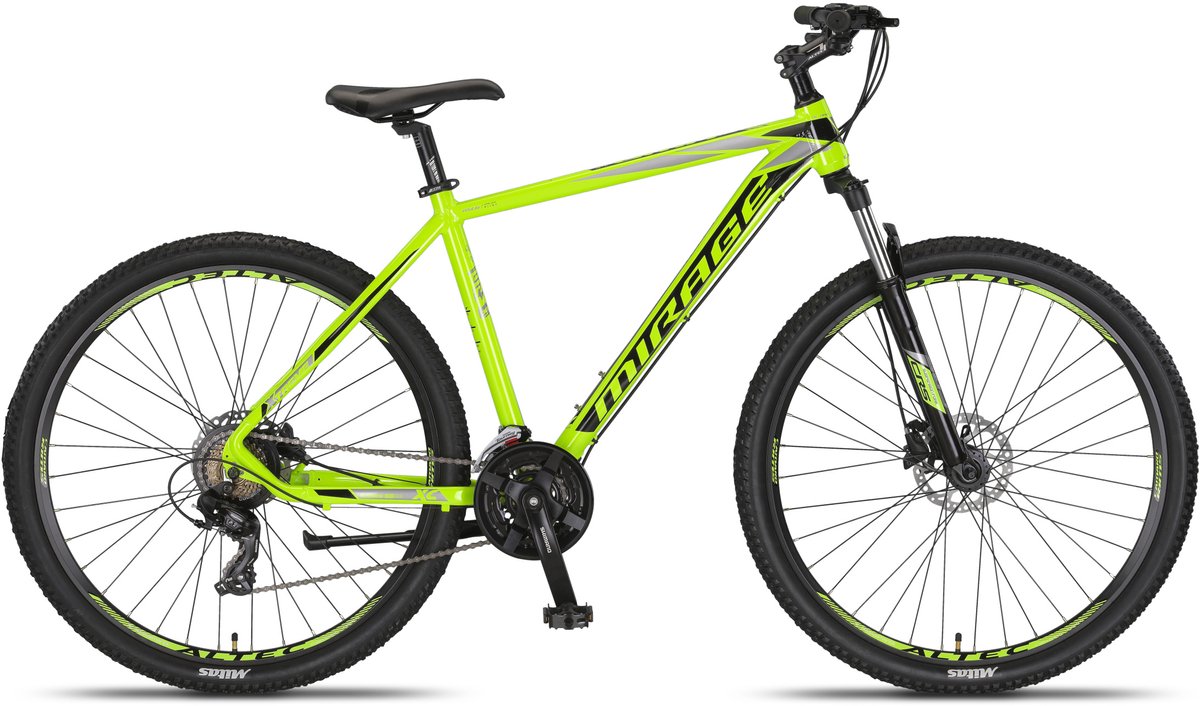 Umit Mirage - Hardtail Mountainbike 27.5 Inch - 50 cm - Unisex - 21V - Hydraulische schijfrem - Lime/Zwart Fiets kopen online