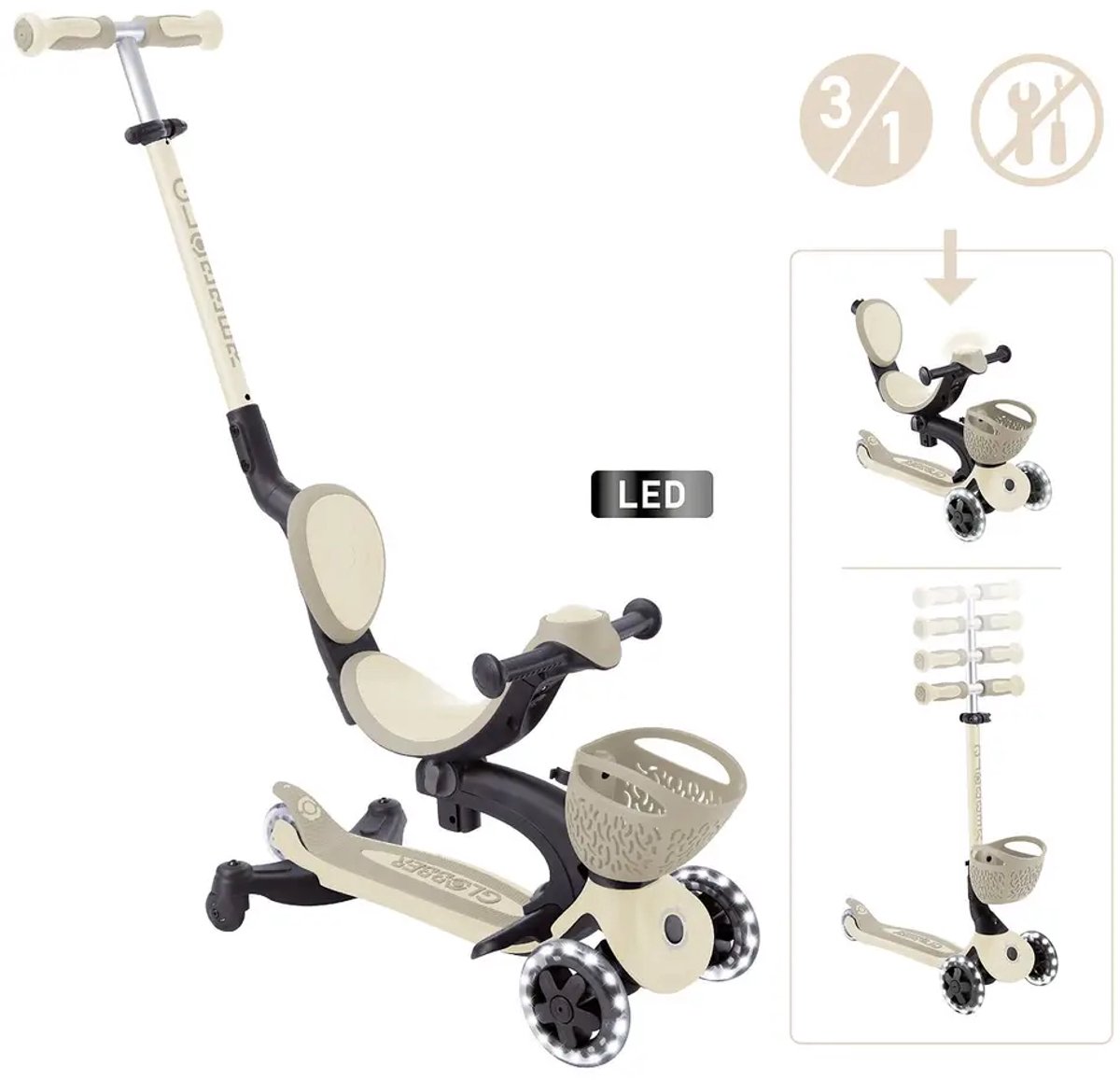 Vedes kinderstep GLOBBER GO-UP BABY 360 LIGHTS met LED en 3-in-1 functie. Loopauto kopen online