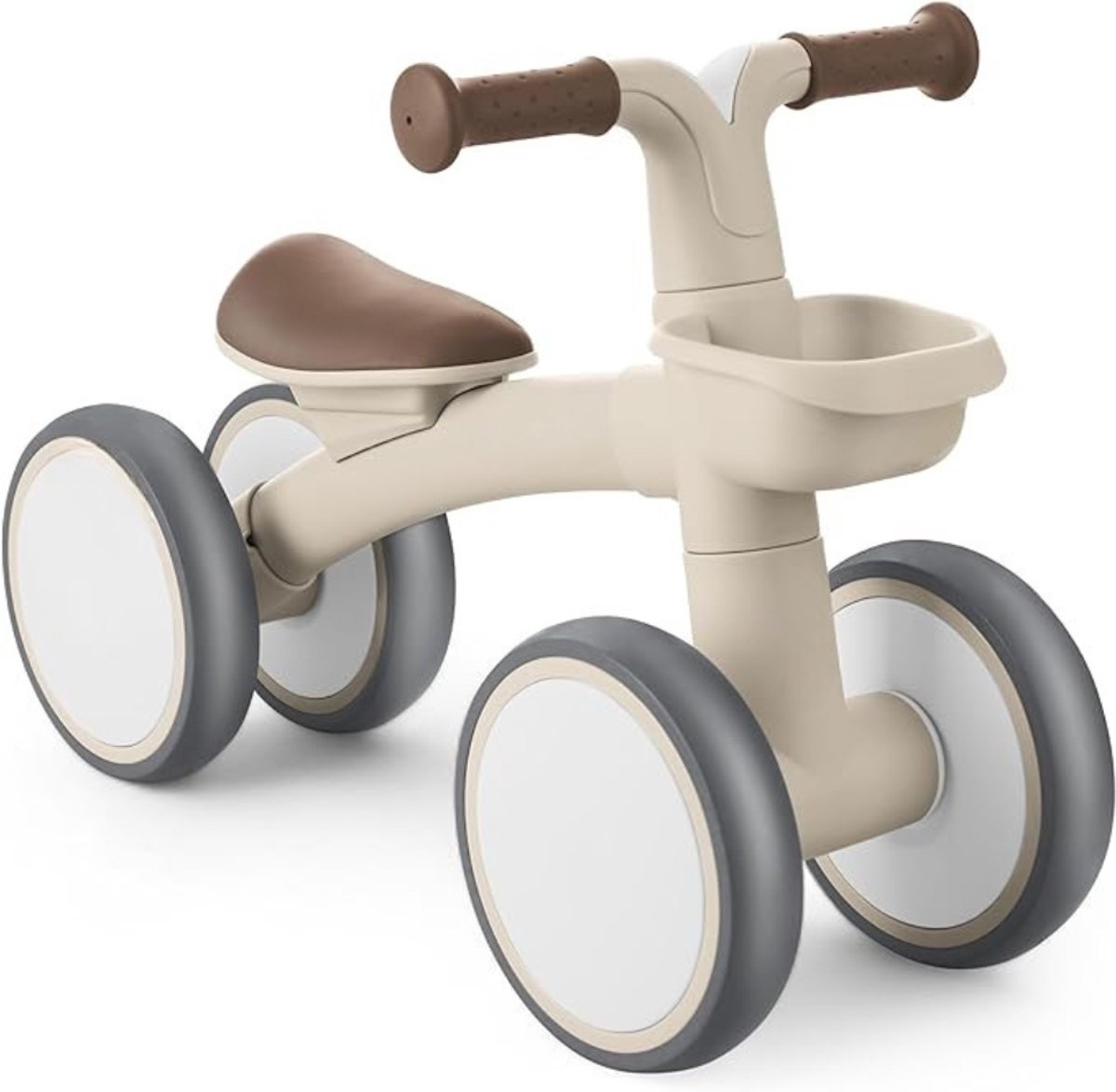 Verte - Loopfiets 1 Jaar - Fiets Zonder Pedalen - Loopfiets voor Baby's - 1 Jaar Loopfiets met Mandje - Verstelbaar Speelgoed voor Kinderen - Babycadeau - Beige Loopfiets kopen online
