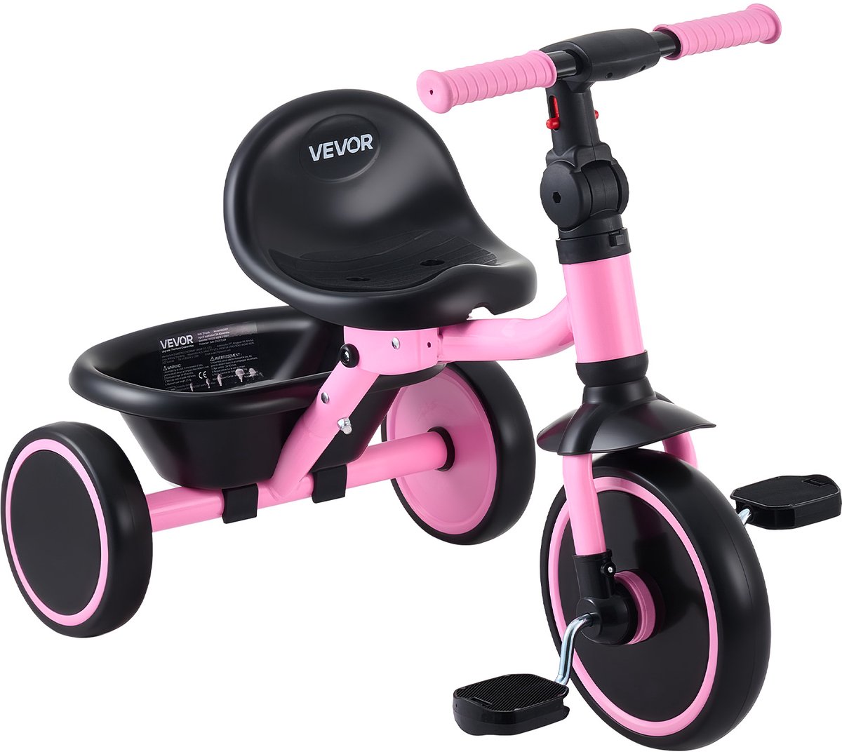 VEVOR Driewieler voor Kinderen van 2 Tot 5 Jaar, Loopfiets Met Verstelbare Zitting, Opbergmand en Frame van Koolstofstaal, Opvouwbare Kinderdriewieler Met Handvatten, Cadeau voor Jongens en Meisjes Driewieler kopen online