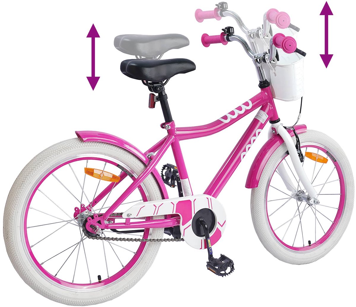 vidaxl kinderfiets 18 inch voor 5 7 jaar oud roze