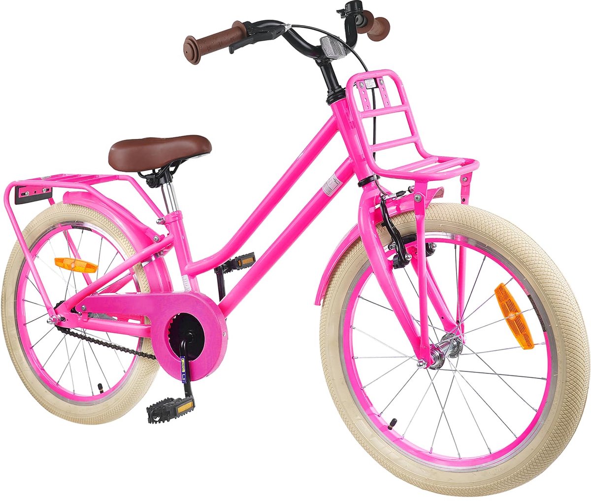 vidaxl kinderfiets 22 inch voor 7 12 jaar oud donkerroze