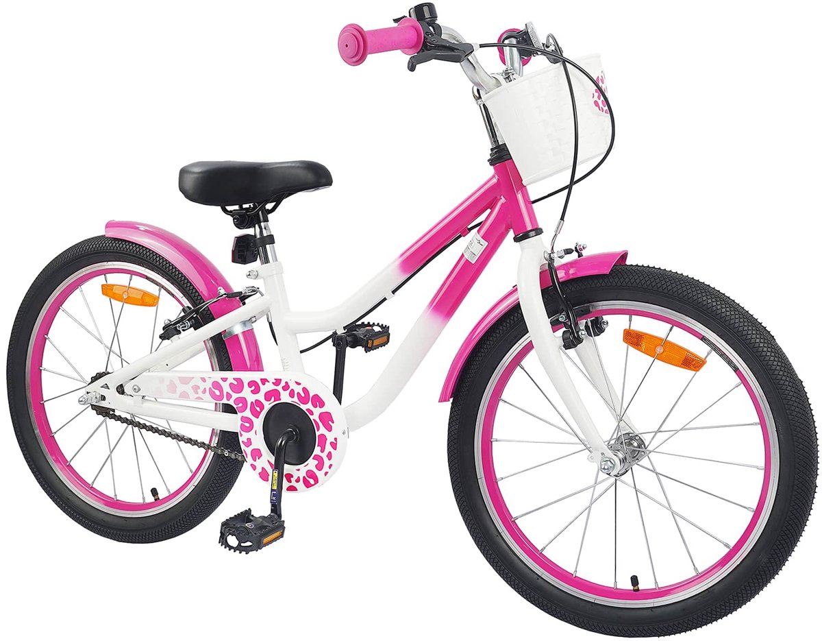 vidaxl kinderfiets met zijwieltjes 18 inch voor 5 7 jaar oud roze