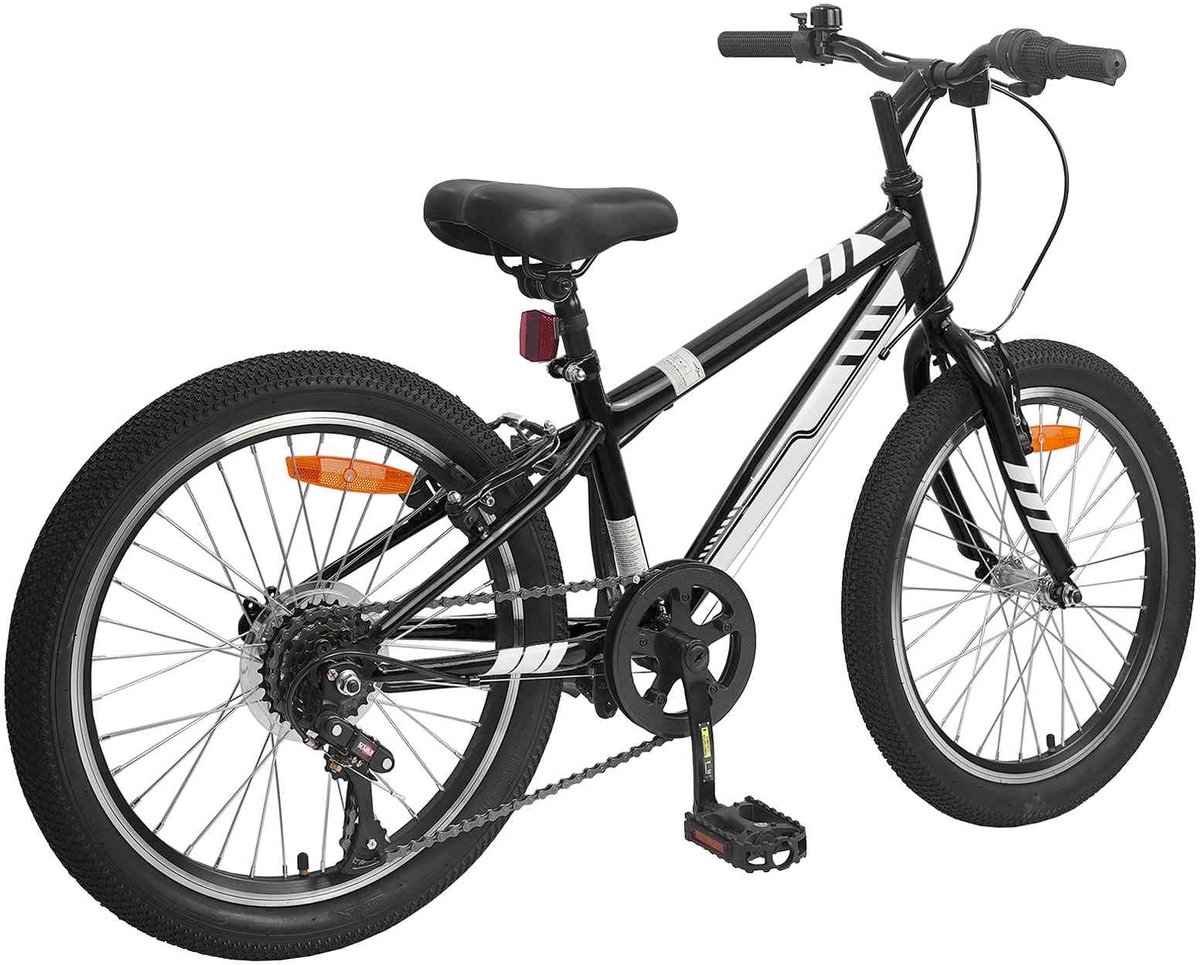 vidaXL - Mountainbike - 20 - Inch - 6-Speed - voor - 5-8 - jaar - oud - Zwart Fiets kopen online