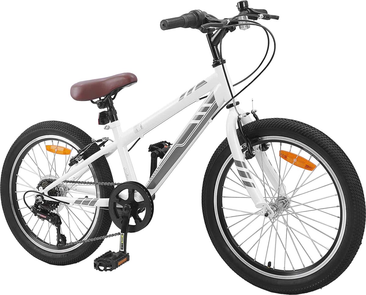vidaXL - Mountainbike - 24 - Inch - 6-Speed - voor - 8-12 - jaar - oud - Wit Fiets kopen online