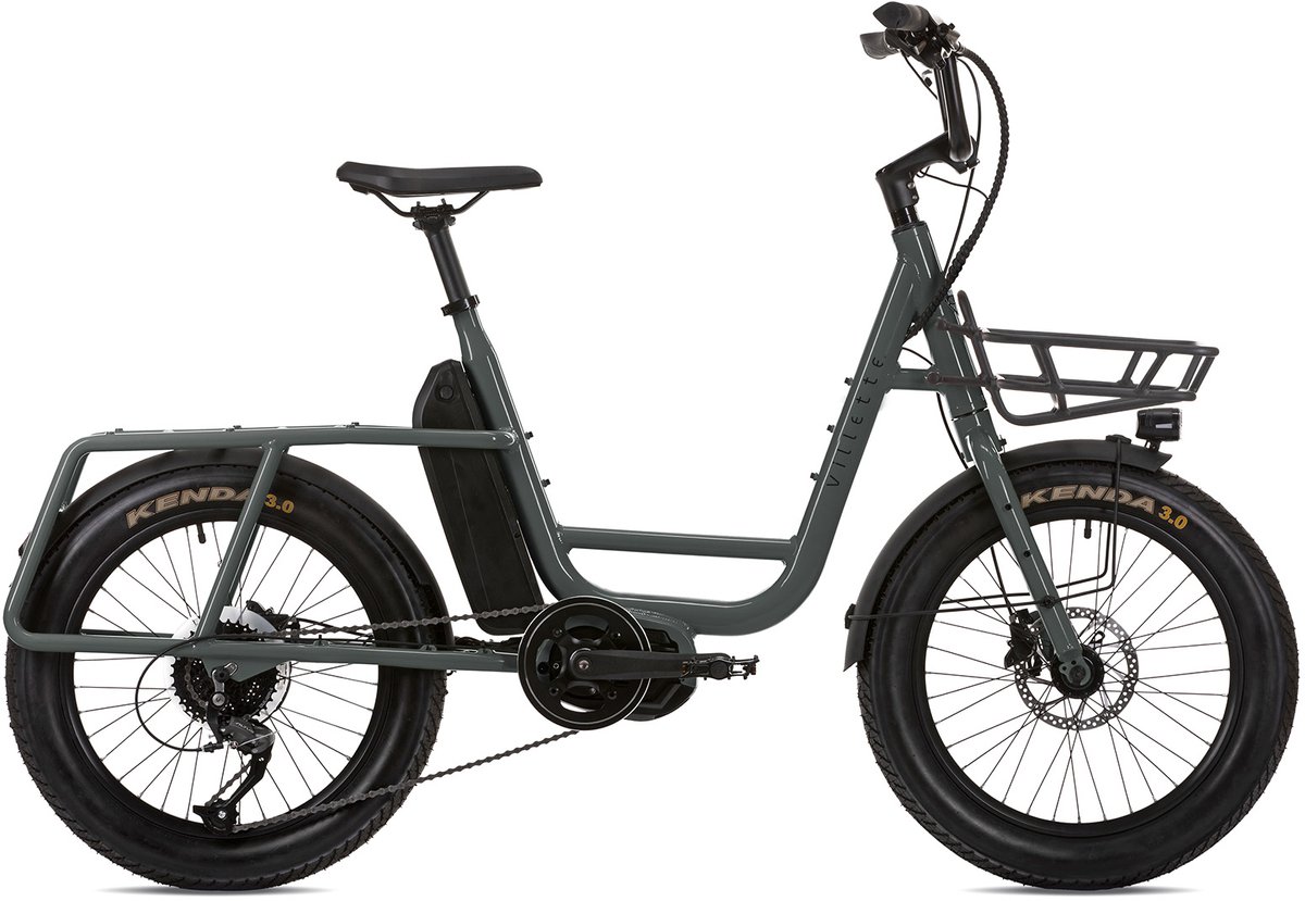 villette citadin mm elektrische transportfiets city alu grijs