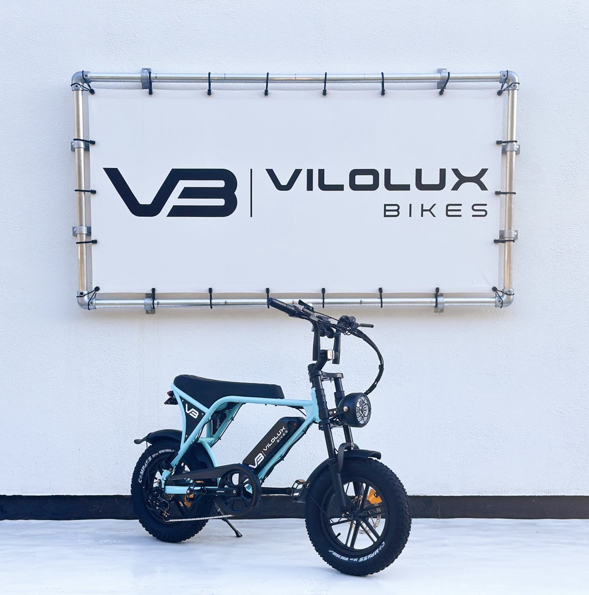 vilolux fatbike electrisch fatbike c80 mini licht blauw legaal rijklaar geleverd 16 inch niet opvoerbare fatbikes 2 jaar garantie hydraulische remmen alarm