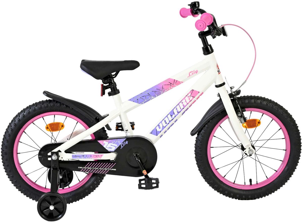 Volare Lily Kinderfiets - Meisjes - 16 inch - Wit Roze Paars Kinderfiets kopen online