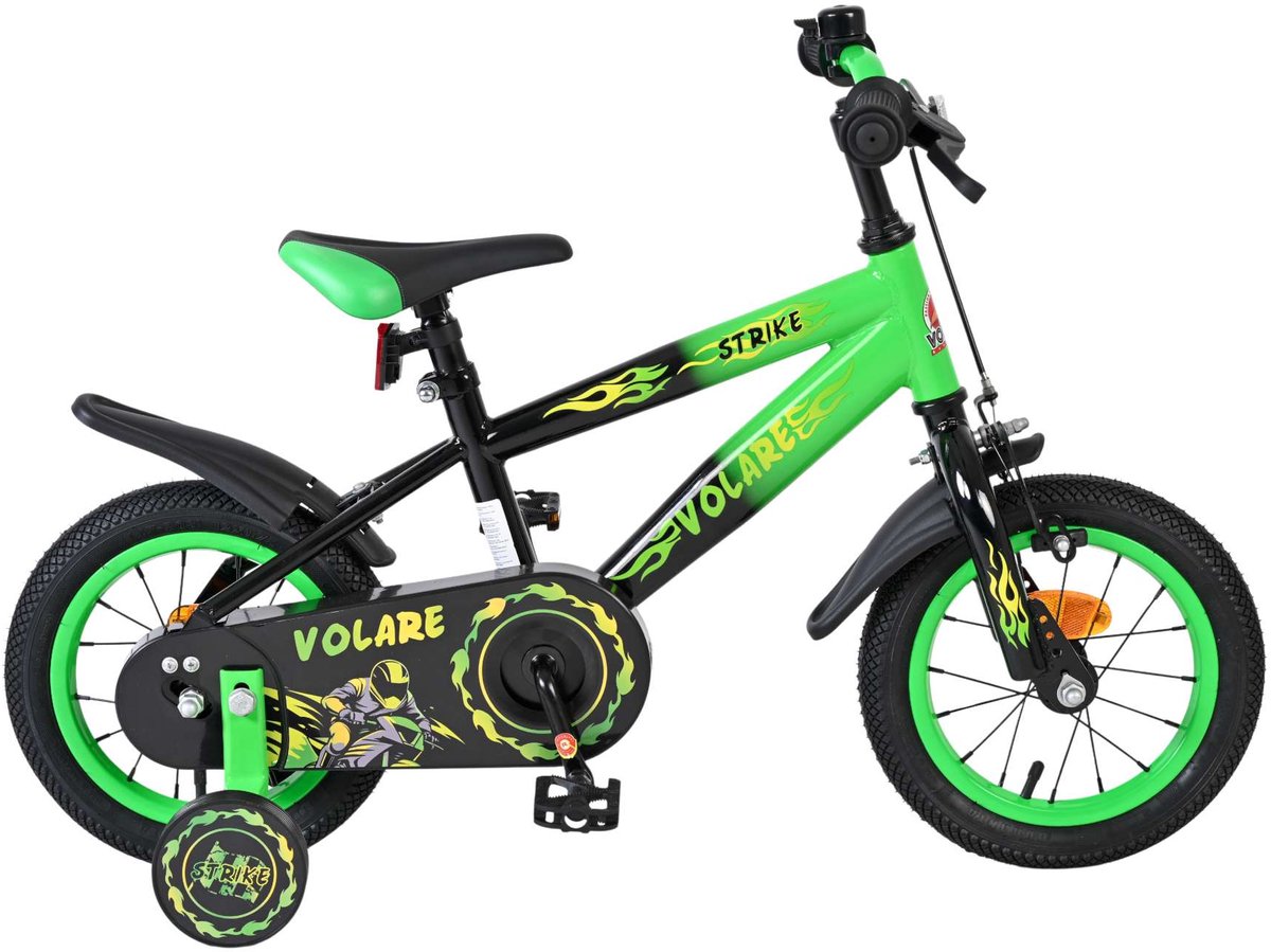 Volare Strike Kinderfiets - Jongens - 12 inch - Zwart Groen Kinderfiets kopen online