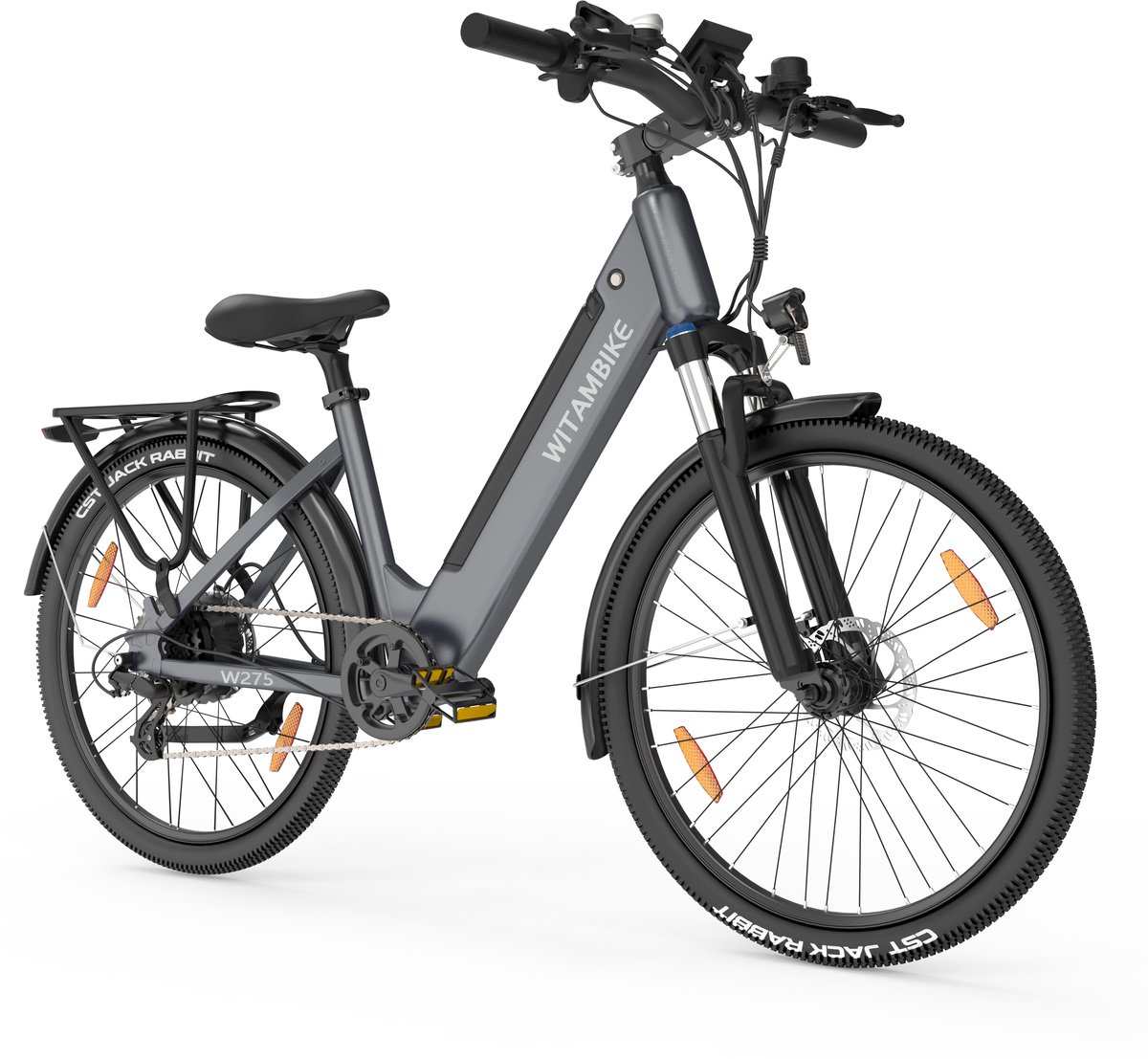 WITAMBIKE W275 Elektrische Fiets – 250W – 36V 13Ah – 100KM Actieradius – 27.5” – Shimano 7 Versnellingen – Unisex – Grijs Fiets (elektrisch) kopen online